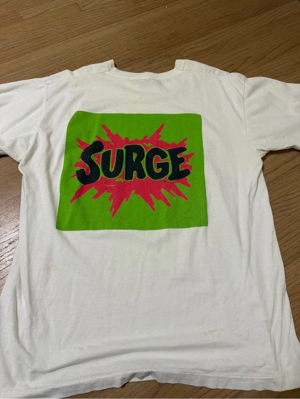 Vintage Screen Stars White Short Sleeve Tee with Red & Navy Graphic vintage 1997